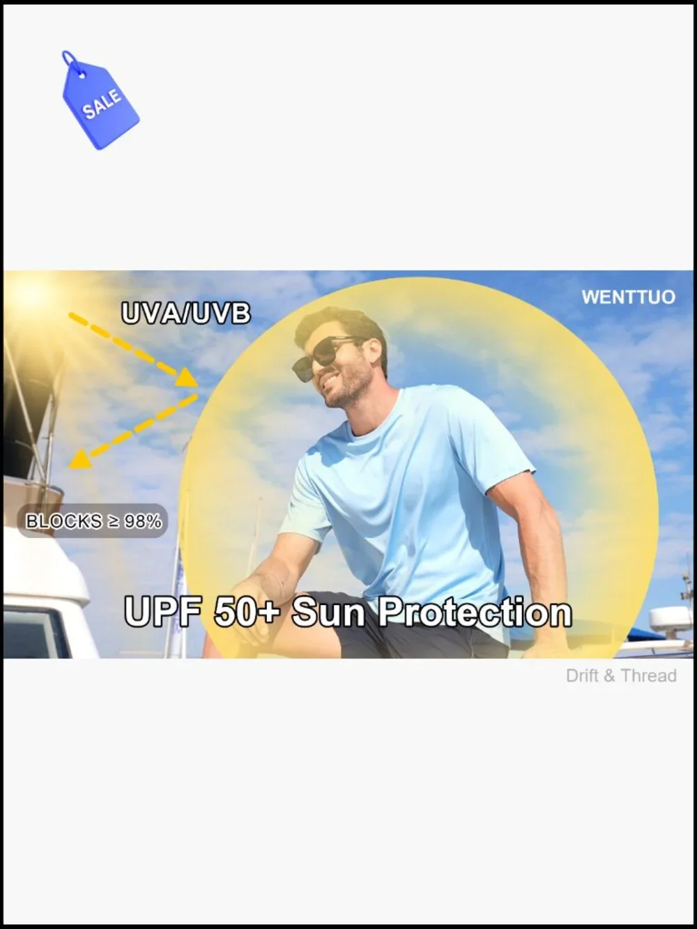 UPF 50+ Sun Protection T-Shirts 5 Pack Fast Dry Rash Guard Workout Running